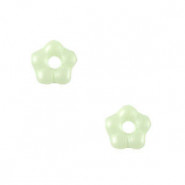 Abalorios flor de cristal checo 5mm - Alabaster Verde menta pastel 02010-29315